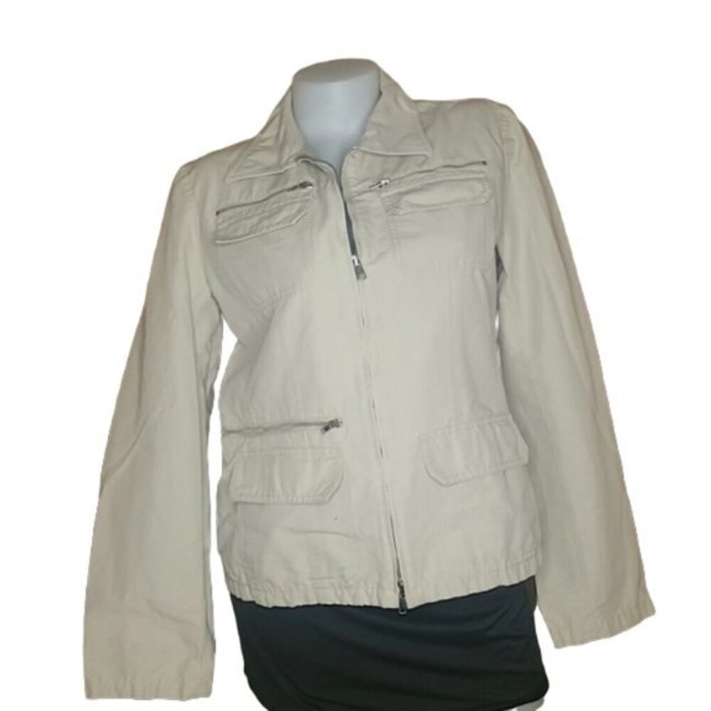 DKNY City Light Khaki Fitted Jacket 90's Y2K Womens Size Large